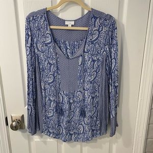 JJill blue and white blouse